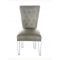 Chair White Gloss & linen Fabric 