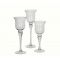 S/3 glass candle holder tulip des. in gift box