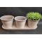Set of 3 Ceramic Pots 33X11X10cm