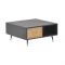 WOODEN/METAL COFFEE TABLE NATURAL/BLACK 80X80X40 INART 3-50-128-0025
