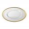 GLASS CHARGER PLATE CLEAR WITH GOLD RIM 33CM