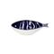 Relief fish μπλε/ λευκό μπωλ Ντιπακι 13Χ8Χ3εκ.stoneware